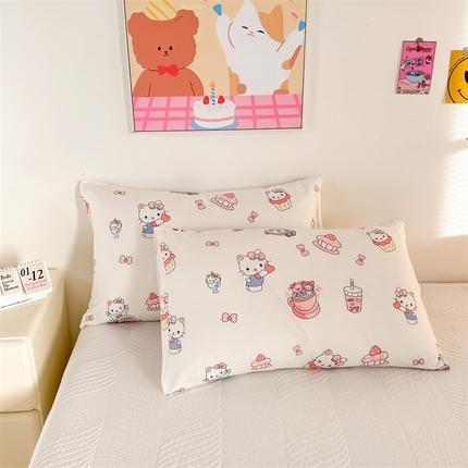 91家纺网 家纺一手货源 找家纺 多品家纺 2025新款卡通系列柔水洗棉枕套 甜心蛋糕