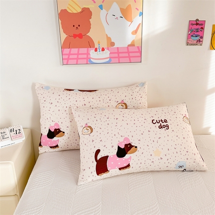 91家纺网 家纺一手货源 找家纺 多品家纺 2025新款卡通系列柔水洗棉枕套 小可爱