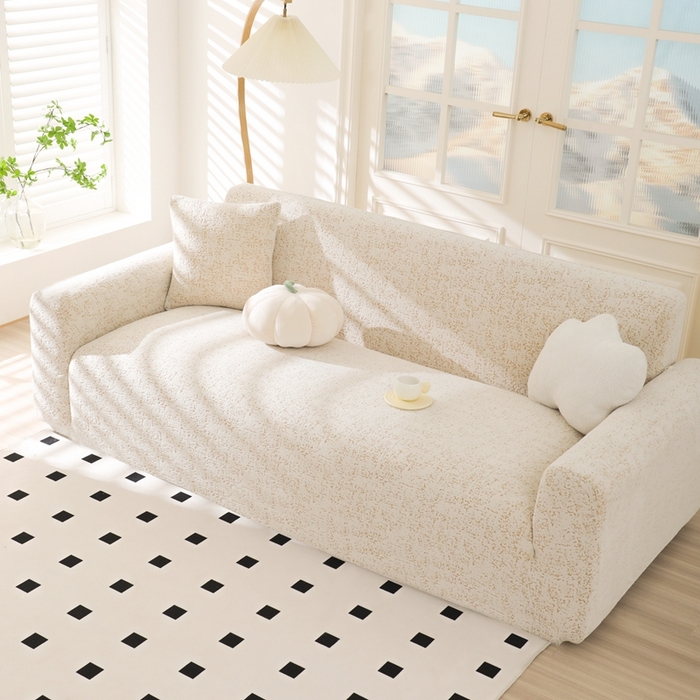 91家纺网 家纺一手货源 找家纺 沐沐家纺 2026新款阳离子四季通用沙发套沐星-咖色