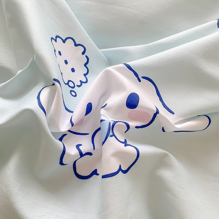 91家纺网 家纺一手货源 找家纺 玉元坊 2025新款三丽鸥系列白花边被套纯棉全棉床裙三件套四件套-大耳狗白花边款式 牛奶大耳狗【花边款】