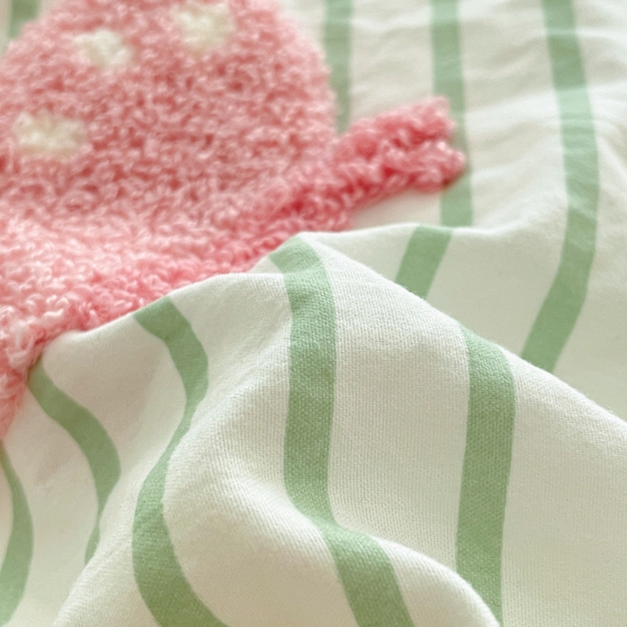 91家纺网 家纺一手货源 找家纺 泉欣家纺 2025新品韩系网红水洗棉卡通毛巾绣花小象考拉系列四件套（专版花型） 云朵考拉浅绿