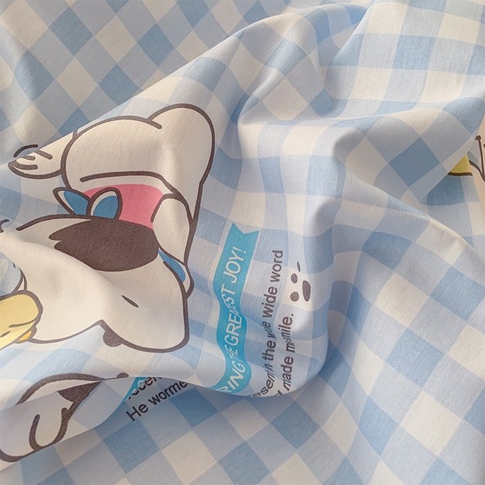 91家纺网 家纺一手货源 找家纺 （总）玉元坊 2025新款三丽鸥系列白花边被套纯棉全棉床裙三件套四件套-帕恰狗白花边款式