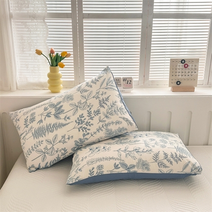 多品家纺 2025新款花卉系列超柔水洗棉枕套 幽兰