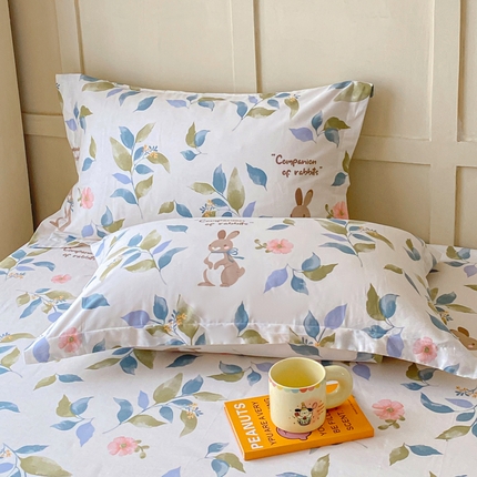 91家纺网 家纺一手货源 找家纺 （总）（优质买家秀 热卖不断货）A类母婴级卡通花卉儿童纯棉全棉床单纯棉全棉床笠全棉纯棉床单床笠三件套-床单