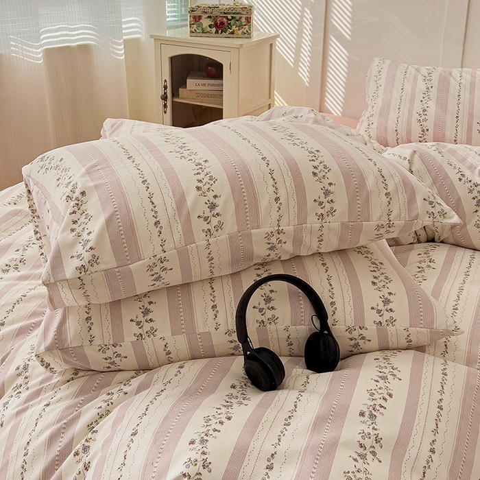 91家纺网 家纺一手货源 找家纺 金梦拉家纺 2025直播爆款全新A类加厚双层纱系列四件套（高版本） 花田错