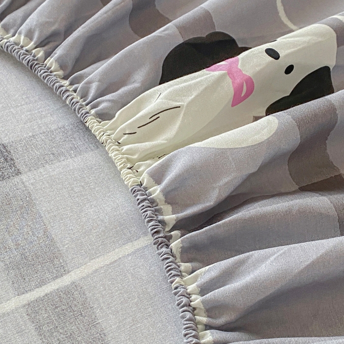 91家纺网 家纺一手货源 找家纺 （优质买家秀 热卖不断货）A类母婴级卡通花卉儿童纯棉全棉床单纯棉全棉床笠全棉纯棉床单床笠三件套-床笠 呆萌