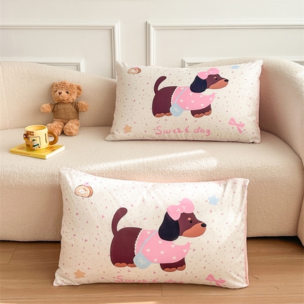 91家纺网 家纺一手货源 找家纺 多品家纺 2025新款大版系列超柔水洗棉枕套 大版小可爱