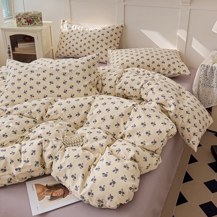 91家纺网 家纺一手货源 找家纺 金梦拉家纺 2025直播爆款全新A类加厚双层纱系列四件套（高版本） 兰亭花序