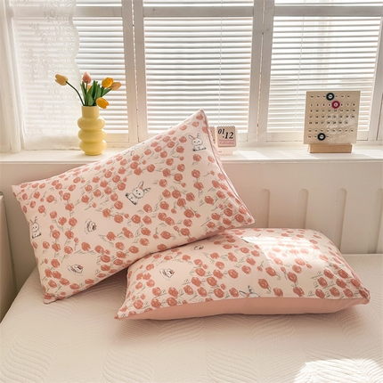 多品家纺 2025新款花卉系列超柔水洗棉枕套 玫瑰花园