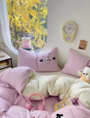 91家纺网 家纺一手货源 找家纺 卡迪熊家纺 2025新款水洗m毛巾绣四件套 蝴蝶结小狗