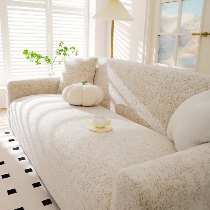 91家纺网 家纺一手货源 找家纺 沐沐家纺 2026新款阳离子四季通用沙发套沐星-咖色