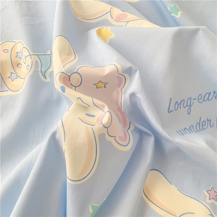 91家纺网 家纺一手货源 找家纺 玉元坊 2025新款三丽鸥系列白花边被套纯棉全棉床裙三件套四件套-大耳狗白花边款式 花边款-蛋糕玉桂狗