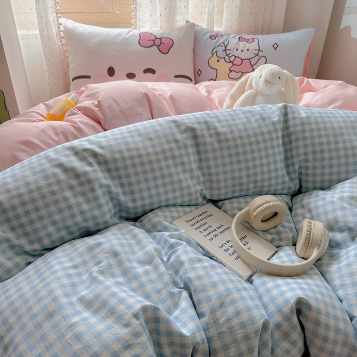 91家纺网 家纺一手货源 找家纺 美乐迪家纺 2025新款全棉绣花毛巾绣四件套 猫咪的房子