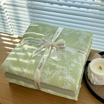 91家纺网 家纺一手货源 找家纺 （总）优选良品  2025针织棉双层纱四件套小碎花被套床单床笠款学生三件套新款直播爆款（第一批）【提供买家秀】