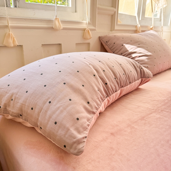 91家纺网 家纺一手货源 找家纺 千朵 2025新款豆豆绒双层纱四件套 芋泥波波