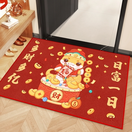 91家纺网 家纺一手货源 找家纺 （总）卡初家居（原微来） 2025新款贺岁款水晶绒地垫