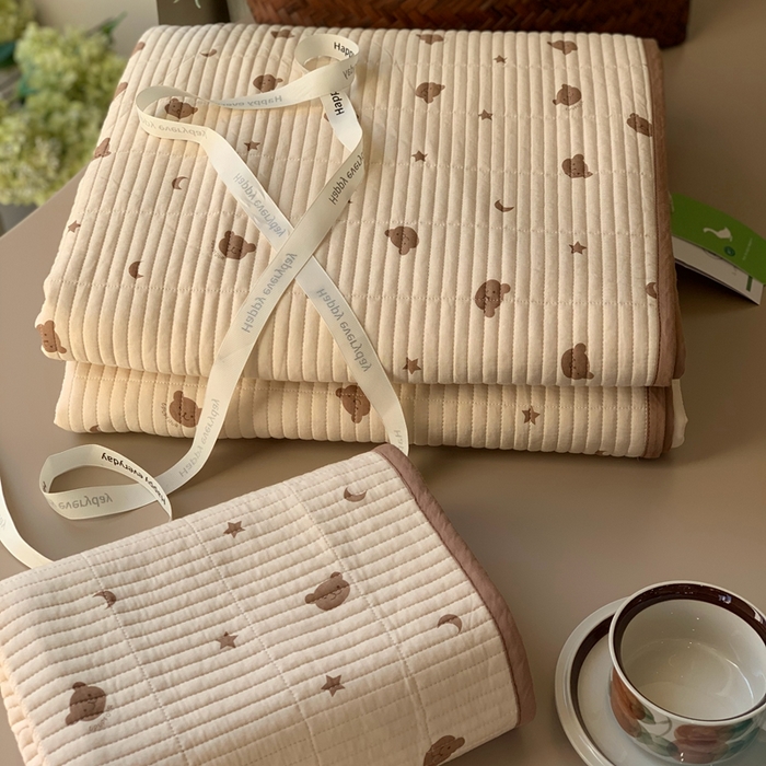 91家纺网 家纺一手货源 找家纺 汇庭 2025新款蔓莎床盖三件套系列 星空熊