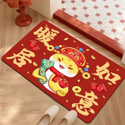 91家纺网 家纺一手货源 找家纺 （总）卡初家居（原微来） 2025新款贺岁款硅藻泥地垫