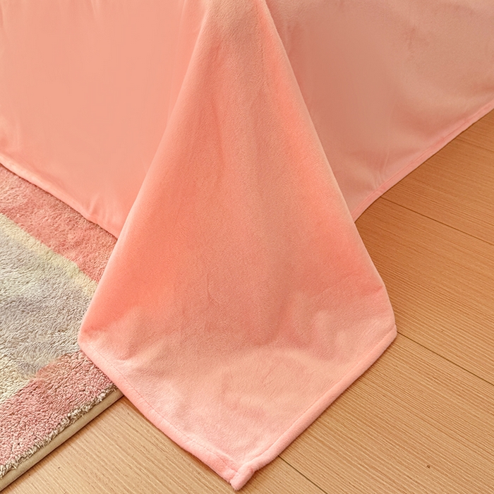 91家纺网 家纺一手货源 找家纺 千朵 2025新款豆豆绒双层纱四件套 奶芙芙