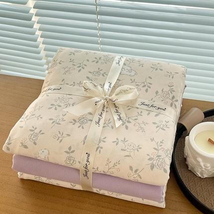 91家纺网 家纺一手货源 找家纺 （总）优选良品  2025针织棉双层纱四件套小碎花被套床单床笠款学生三件套新款直播爆款（第一批）【提供买家秀】