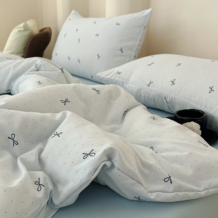 91家纺网 家纺一手货源 找家纺 优选 2025加厚针织棉双层纱四件套小碎花被套床单床笠款学生三件套新款直播爆款 芙丽