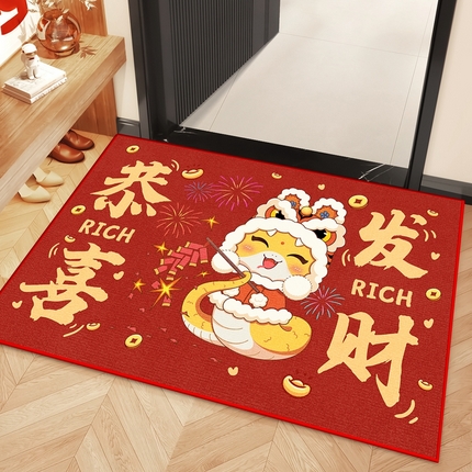 91家纺网 家纺一手货源 找家纺 （总）卡初家居（原微来） 2025新款贺岁款水晶绒地垫