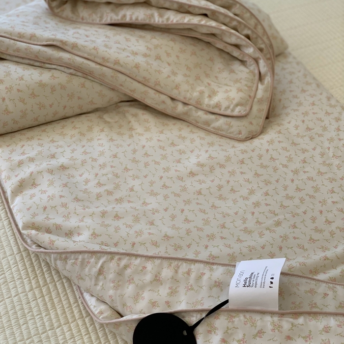 91家纺网 家纺一手货源 找家纺 汇庭 2025新款蔓莎床盖三件套系列 粉可利