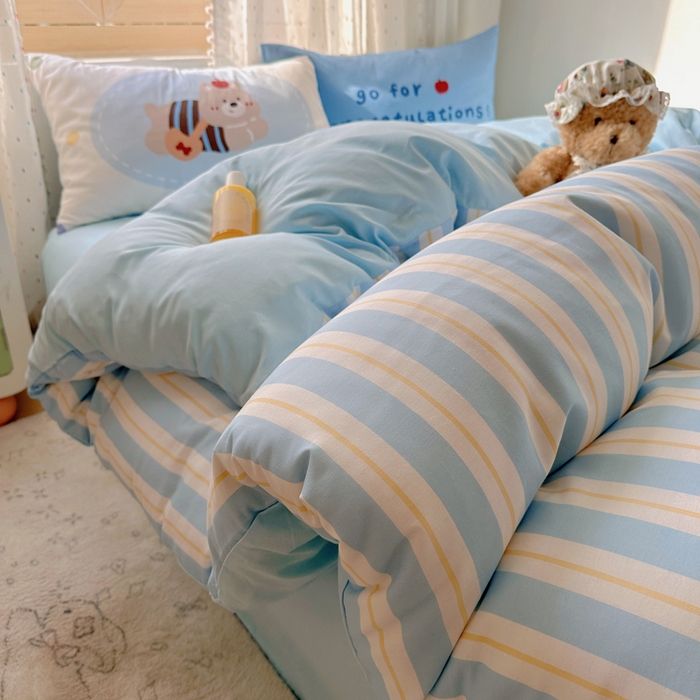 91家纺网 家纺一手货源 找家纺 美乐迪家纺 2025新款全棉绣花毛巾绣四件套 蝴蝶结高地