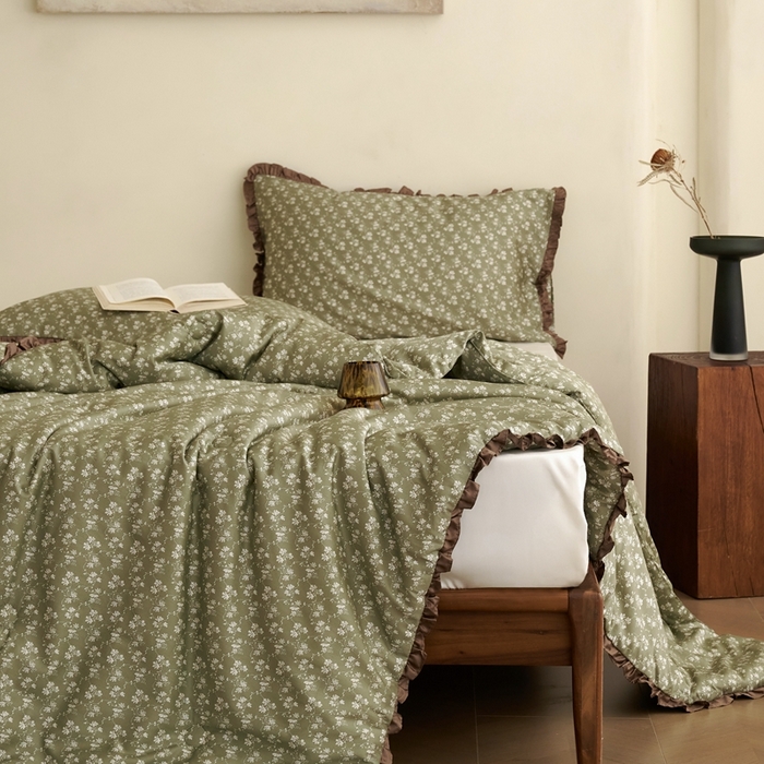 91家纺网 家纺一手货源 找家纺 汇庭 2025新款秋冬新款·铂金雅棉春秋系列·棚拍 苏美尔绿