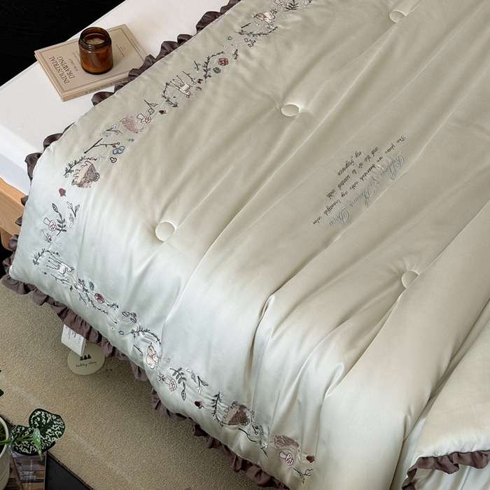 91家纺网 家纺一手货源 找家纺 汇庭 2025新款绿野仙踪春秋系列冬被 青石灰