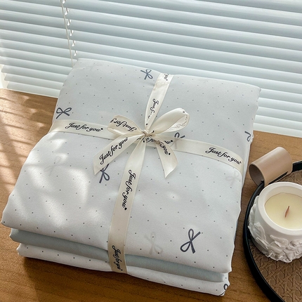 91家纺网 家纺一手货源 找家纺 （总）优选良品  2025针织棉双层纱四件套小碎花被套床单床笠款学生三件套新款直播爆款（第一批）【提供买家秀】