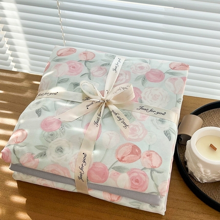 91家纺网 家纺一手货源 找家纺 （总）优选良品  2025针织棉双层纱四件套小碎花被套床单床笠款学生三件套新款直播爆款（第一批）【提供买家秀】