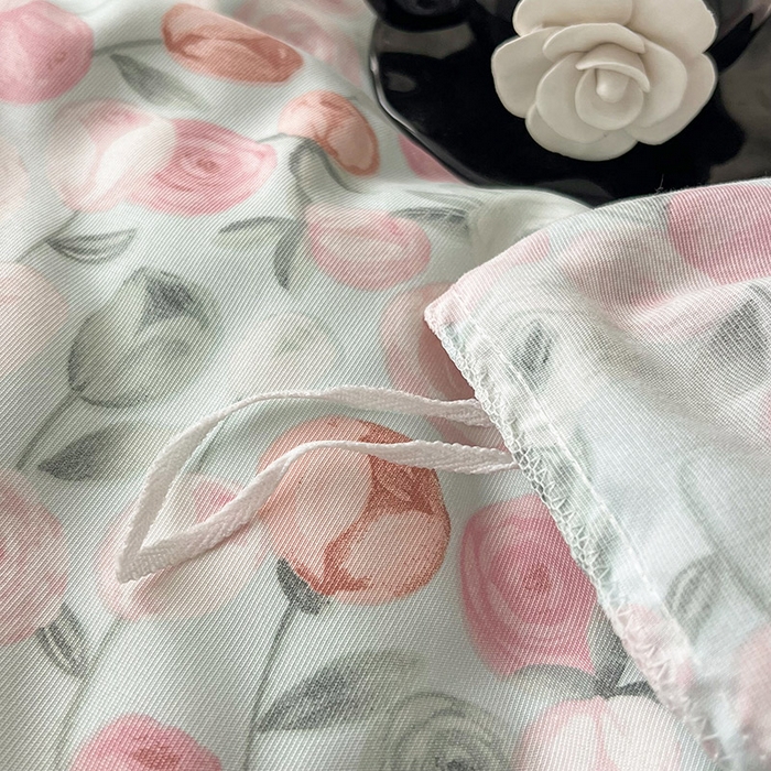 91家纺网 家纺一手货源 找家纺 优选良品  2025针织棉双层纱四件套小碎花被套床单床笠款学生三件套新款直播爆款（第一批）花千朵