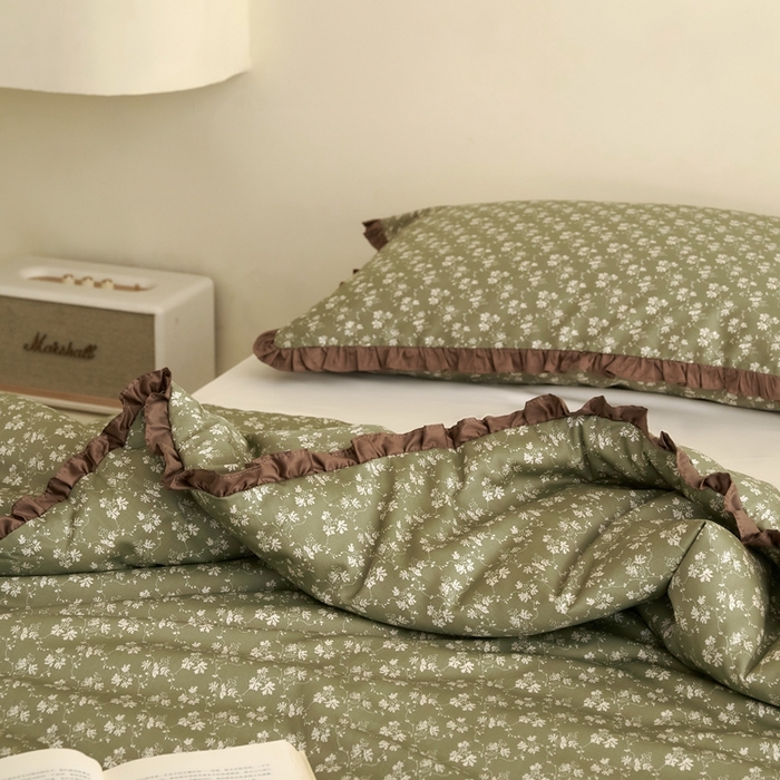 91家纺网 家纺一手货源 找家纺 汇庭 2025新款秋冬新款·铂金雅棉春秋系列·棚拍 苏美尔绿