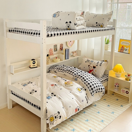 港岛妹妹 2024新款芦荟棉印花四件套四件套学生床宿舍图卡布奇诺