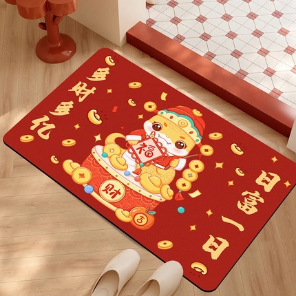 91家纺网 家纺一手货源 找家纺 （总）卡初家居（原微来） 2025新款贺岁款硅藻泥地垫