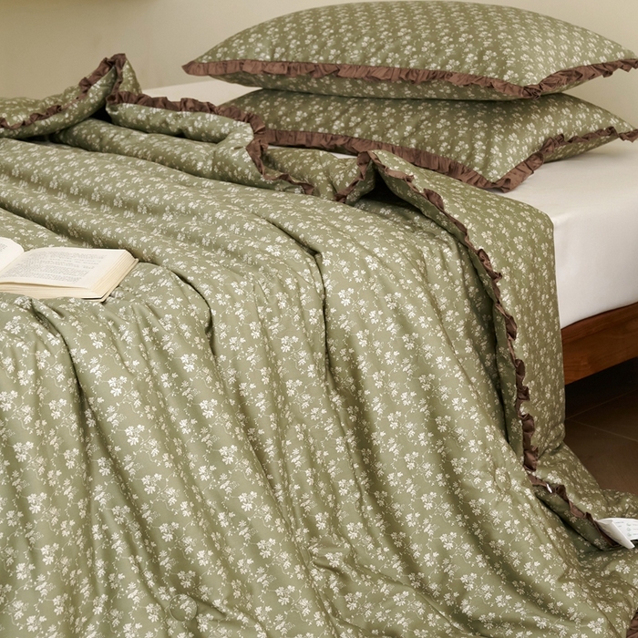 91家纺网 家纺一手货源 找家纺 汇庭 2025新款秋冬新款·铂金雅棉春秋系列·棚拍 苏美尔绿