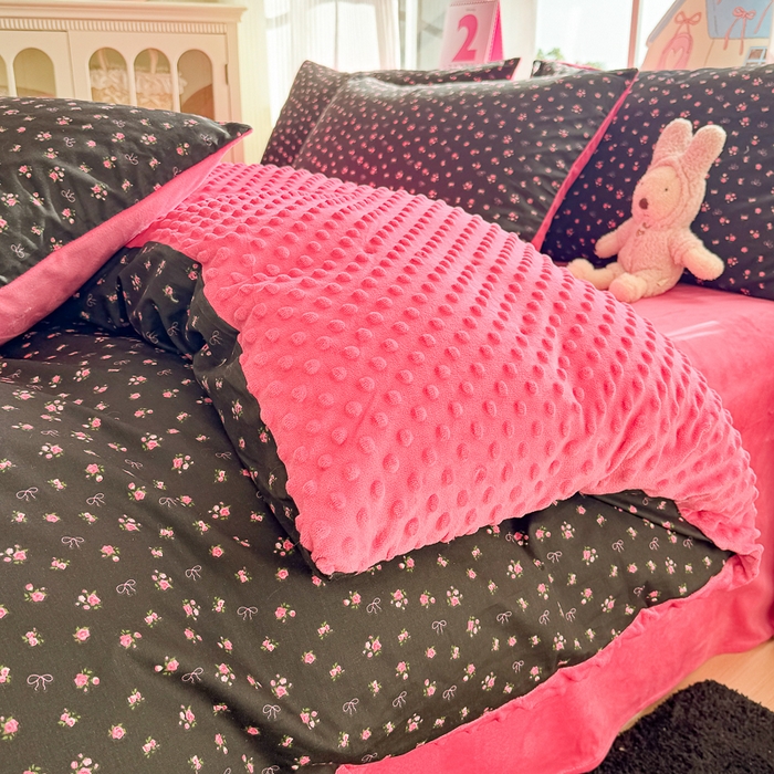 91家纺网 家纺一手货源 找家纺 千朵 2025新款全棉加豆豆绒四件套 恋歌