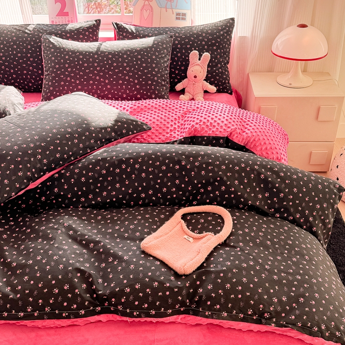 91家纺网 家纺一手货源 找家纺 千朵 2025新款全棉加豆豆绒四件套 恋歌