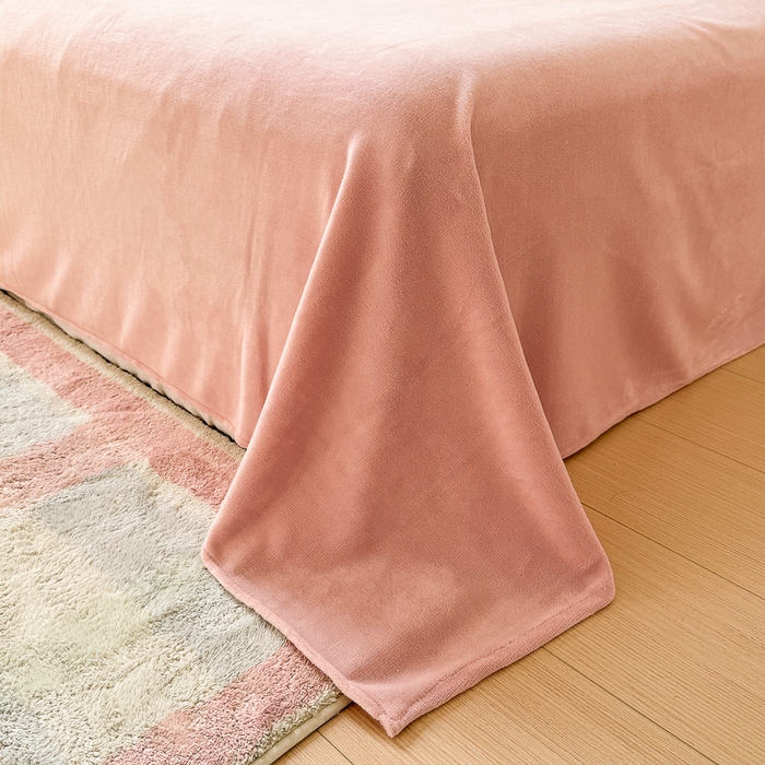 91家纺网 家纺一手货源 找家纺 千朵 2025新款棉加豆豆绒毛毛球边四件套 梦幻