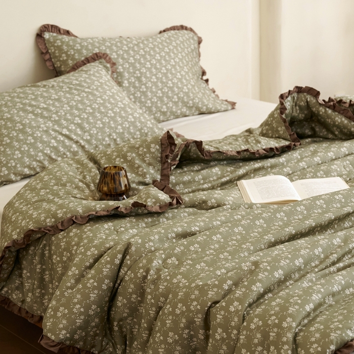 91家纺网 家纺一手货源 找家纺 汇庭 2025新款秋冬新款·铂金雅棉春秋系列·棚拍 苏美尔绿