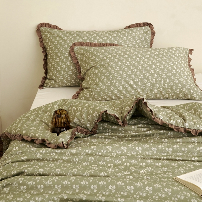 91家纺网 家纺一手货源 找家纺 汇庭 2025新款秋冬新款·铂金雅棉春秋系列·棚拍 苏美尔绿