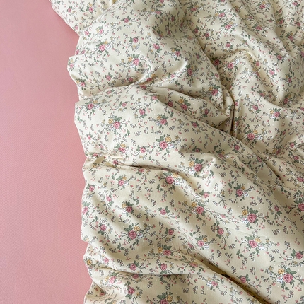 优选 2024针织棉双层纱四件套小碎花被套床单床笠款学生三件套新款直播爆款 夕雾花园