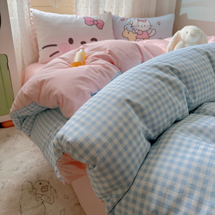 91家纺网 家纺一手货源 找家纺 美乐迪家纺 2025新款全棉绣花毛巾绣四件套 猫咪的房子