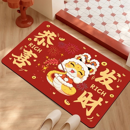 91家纺网 家纺一手货源 找家纺 （总）卡初家居（原微来） 2025新款贺岁款硅藻泥地垫