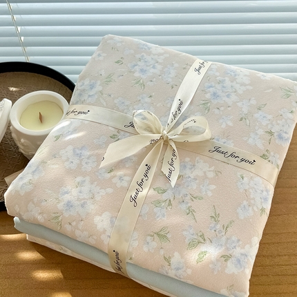 91家纺网 家纺一手货源 找家纺 （总）优选 2025加厚针织棉双层纱四件套小碎花被套床单床笠款学生三件套新款直播爆款（第一批）【提供买家秀】