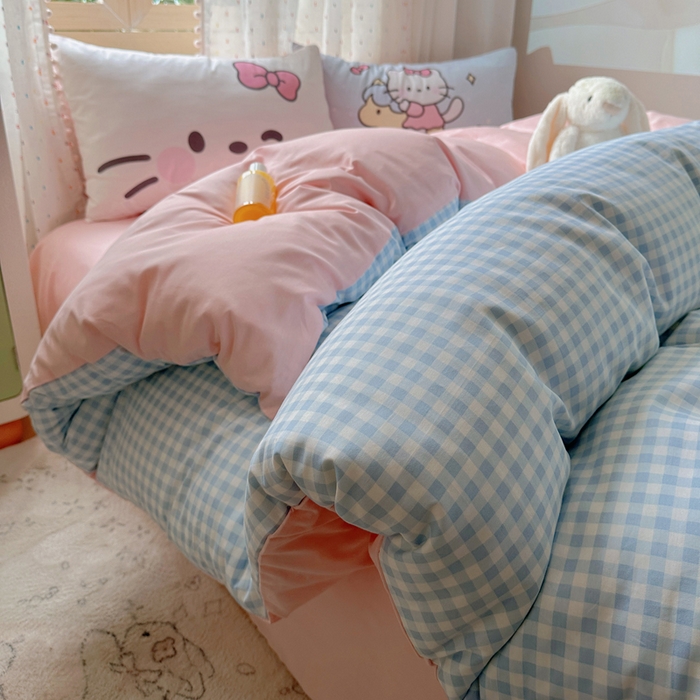 91家纺网 家纺一手货源 找家纺 美乐迪家纺 2025新款全棉绣花毛巾绣四件套 猫咪的房子