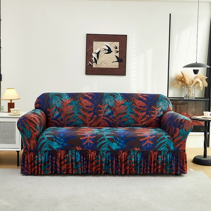 91家纺网 家纺一手货源 找家纺 （总）共鸣沙发套 2024新款牛奶丝印花系列沙发套（裙摆款新增花系）