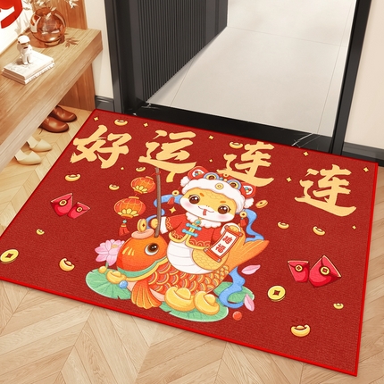 91家纺网 家纺一手货源 找家纺 （总）卡初家居（原微来） 2025新款贺岁款水晶绒地垫