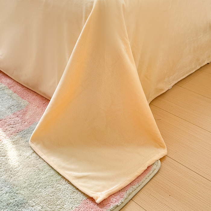 91家纺网 家纺一手货源 找家纺 （总）千朵 2025新款棉加豆豆绒毛毛球边四件套